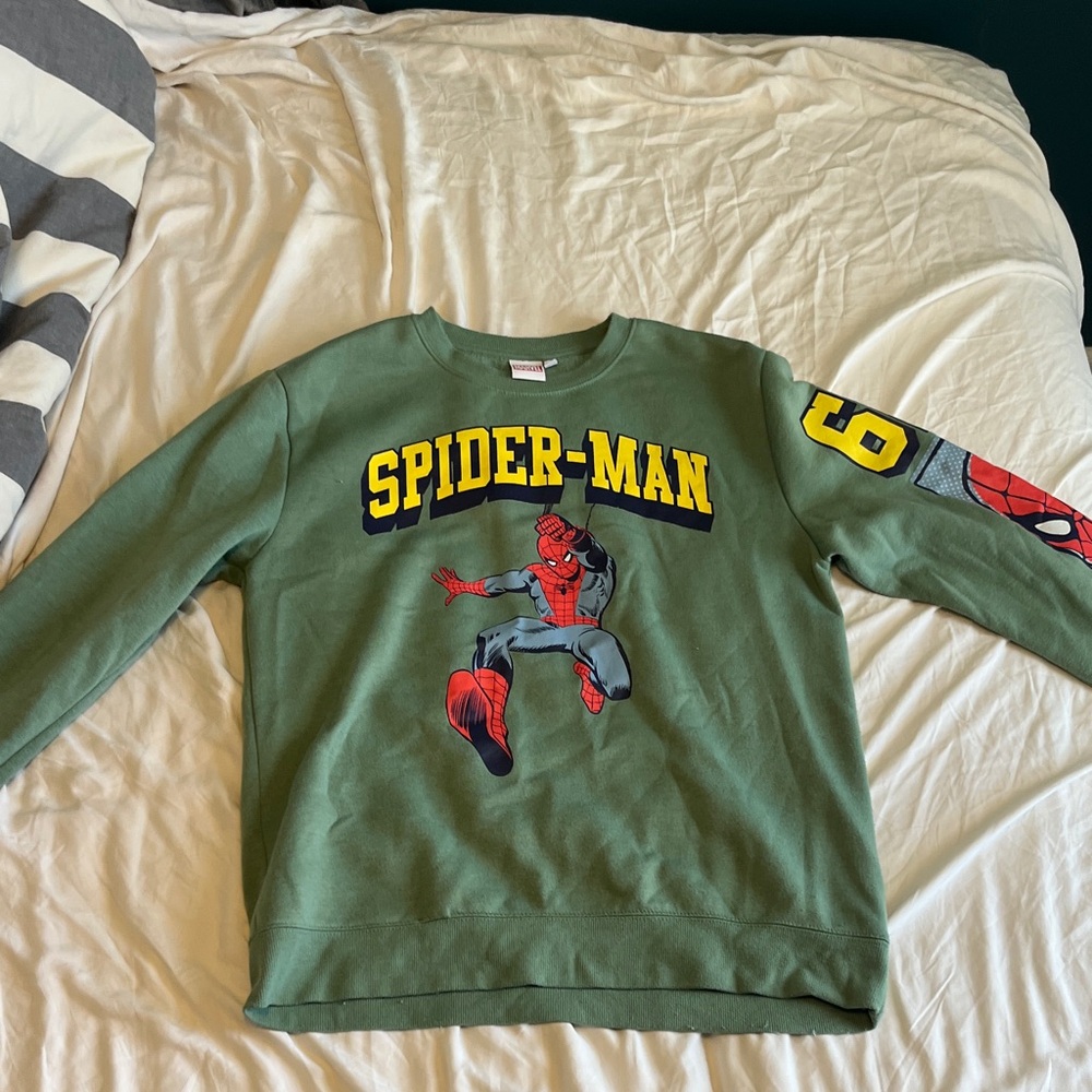Green Spider-Man Sweater/Hoodless Sweatshirt